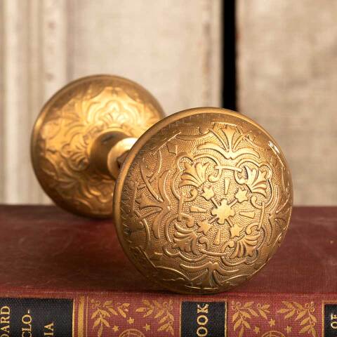 #45882 Antique Mallory Wheeler Victorian Doorknobs image 2