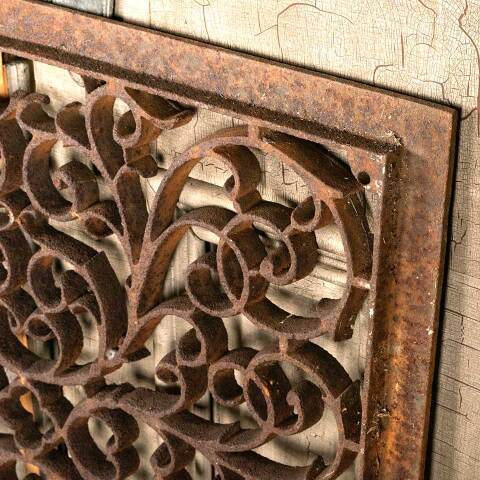 #46069 27x27 Antique Ornate Cast Iron Vent Cover image 4