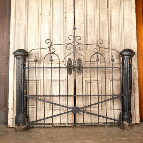 #46308 Antique Wrought Iron Garden Gate & Posts image 5