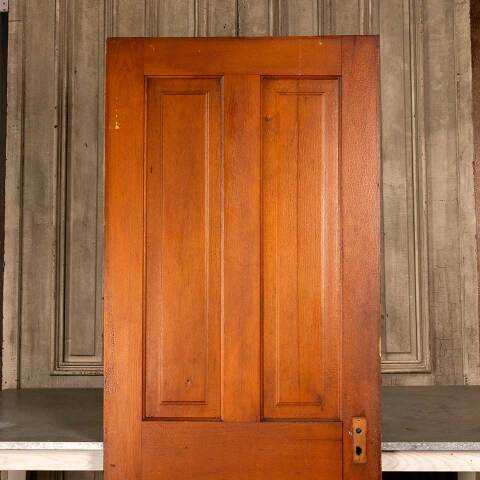 #46777 32x80 Antique 4 Panel Pine Interior Door image 2