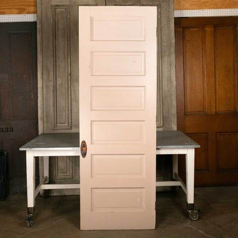 #47086 30x88 Antique 6 Panel Wood Interior Door image 6