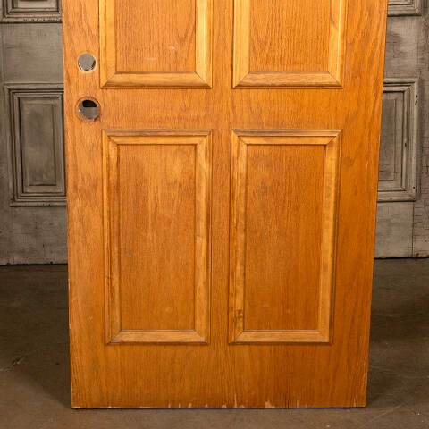 #47227 32x79 Antique Oak Leaded Glass Entry Door image 3