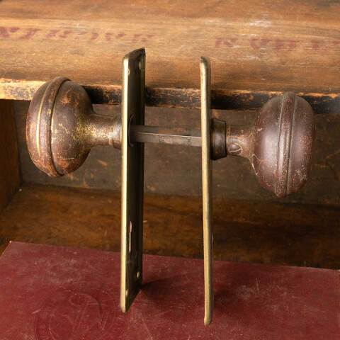 #48037 Antique Metal Doorknob Door Hardware Set image 3
