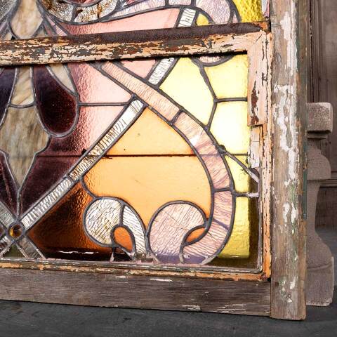 #48410 Antique Pointed Arch Stained Glass Window image 7