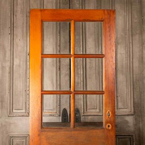 #49111 32x79 Antique 6 Lite Wood Entry Door image 3