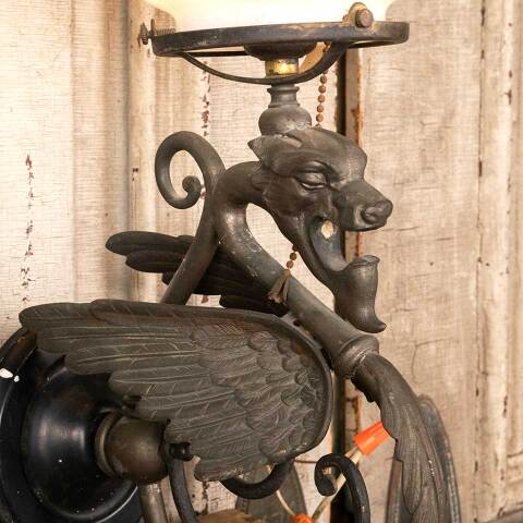 #49186 Salvaged Antique Dragon Sconce Light Fixture image 3