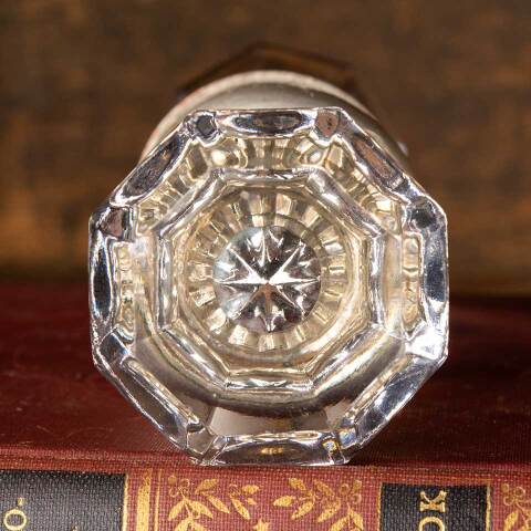 #49242 Antique Octagonal Petite Glass Doorknob Set image 2