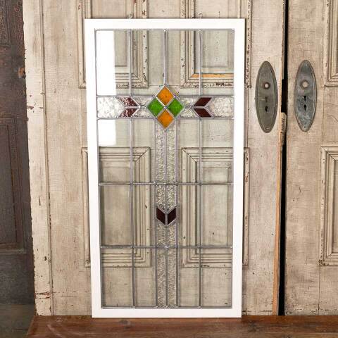#49353 Antique Stained Leaded Glass Window image 4