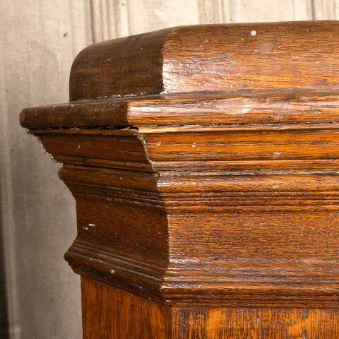 #49524 Salvaged Antique Oak Staircase Newel Post image 8