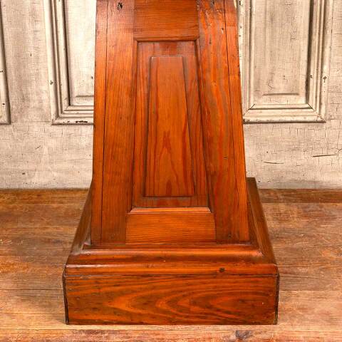 #49783 Antique Tapered Pine & Oak Pedestal Table image 7