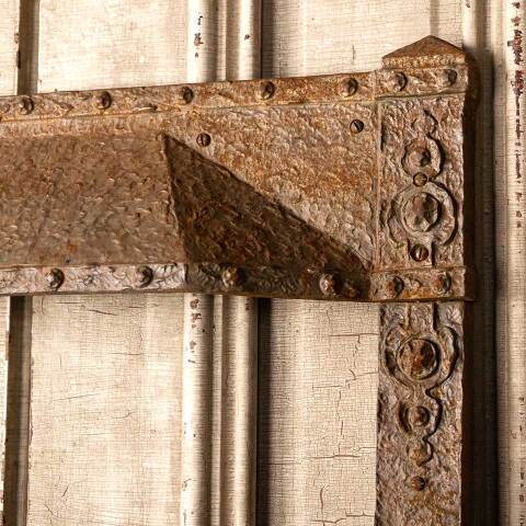 #49809 26x31 Antique Cast Iron Fireplace Surround image 5
