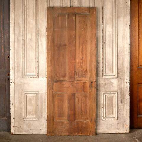 #50233 30x77 Antique 4 Panel Wood Interior Door image 4