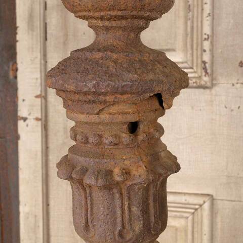 #50532 Salvaged Antique Cast Iron Garden Fence Post image 7