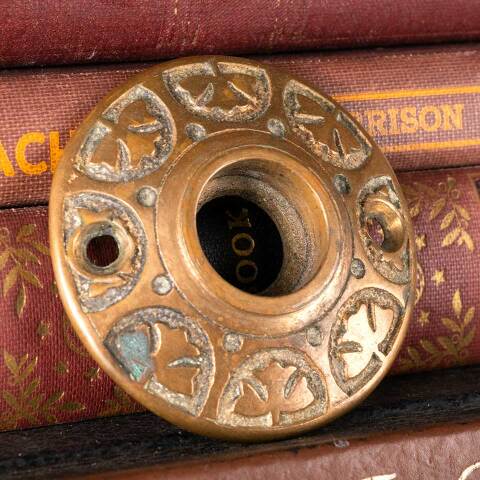 #50632 Antique Ornate Bronze Doorknob Rosette image 3