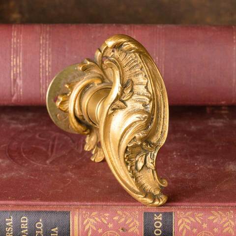 #50637 Salvaged Ornate Brass Closet Doorknob Set image 2