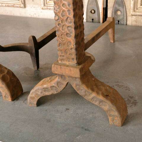 #51044 Set of Antique Cast Iron Fireplace Andirons image 6