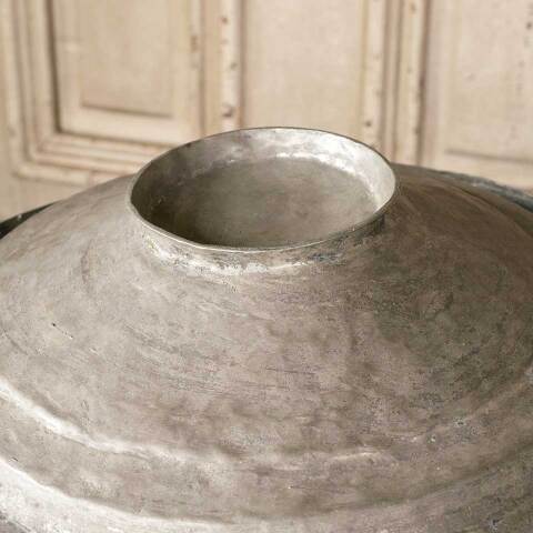 #51254 Antique Hammered Metal Pot with Lid image 6