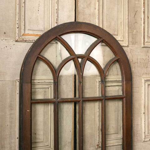 #51832 29x39 Antique Arched Top Wood Window image 2