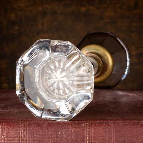 #51965 Antique Octagonal Glass Doorknobs Hardware image 3