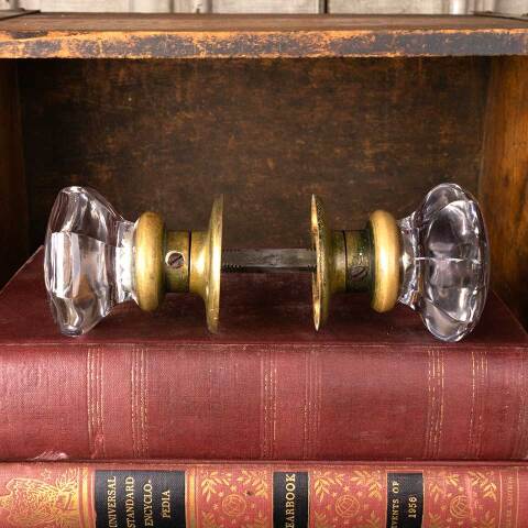 #52094 Antique Glass Doorknob Door Hardware Set image 2