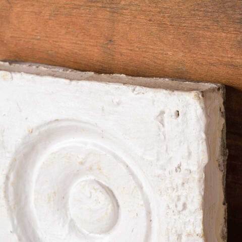 #52547 Antique Painted Wood Rosette Trim Block image 3