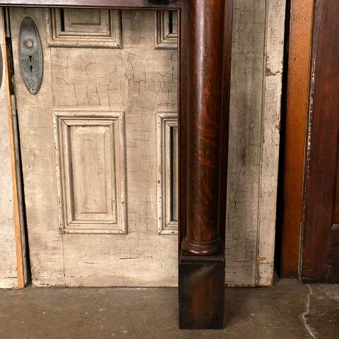 #52605 59x80 Salvaged Antique Oak Fireplace Mantel image 8