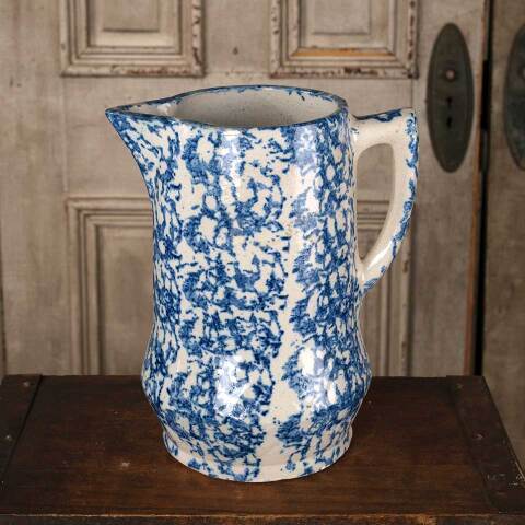 #52754 Antique 9" Spongeware Stoneware Pitcher image 2