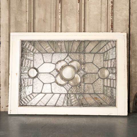 #52812 32x22 Antique Leaded Glass Window Sash image 5