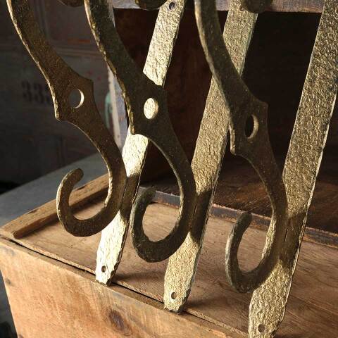 #52934 Set of 3 Vintage Metal Wall Shelf Brackets image 3