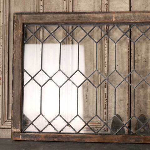 #53189 52x28 Antique Leaded Glass Window Sash image 2