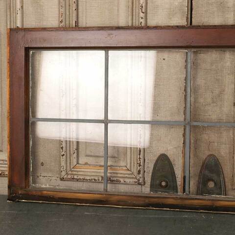 #53324 40x19 Salvaged 8 Lite Leaded Glass Window image 2