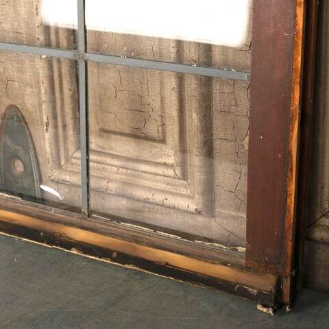 #53324 40x19 Salvaged 8 Lite Leaded Glass Window image 3