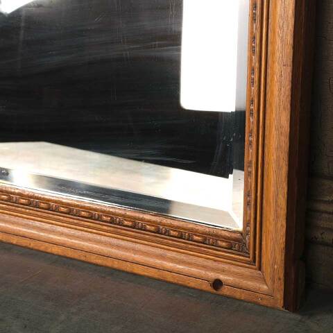 #53599 Antique Wood Framed Beveled Glass Mirror image 4