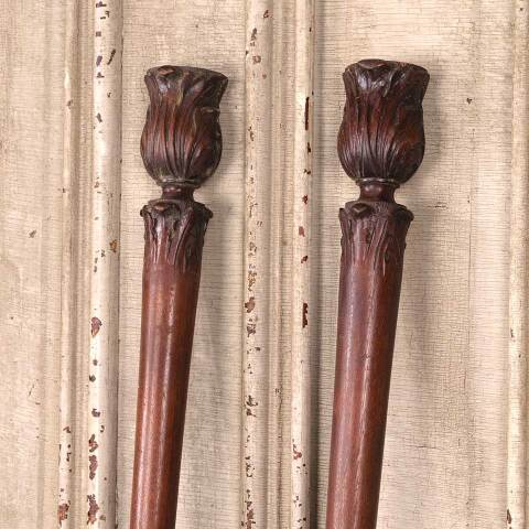 #53601 Antique Carved Walnut Furniture Posts image 2