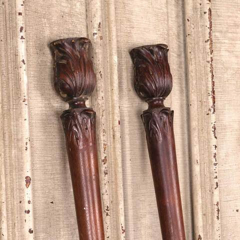 #53601 Antique Carved Walnut Furniture Posts image 3