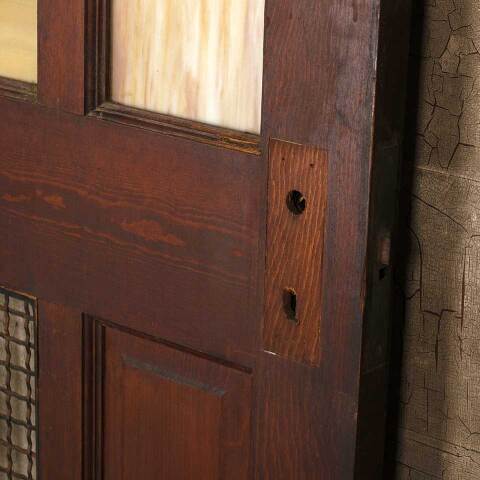 #53756 36x79 Antique Pine & Colored Glass Door image 4