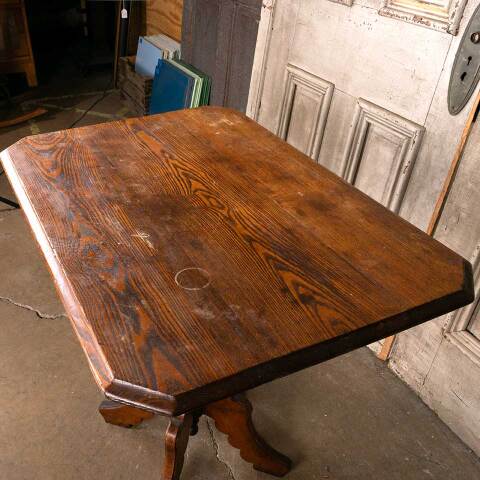 #53819 32x23 Antique Wood Parlor Table image 3