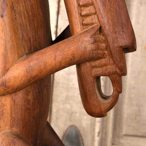 #53882 Antique Hand Carved Wood Sculpture image 2