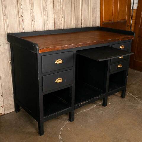 #53987 Antique Work Table Bench w/ Drawers image 2