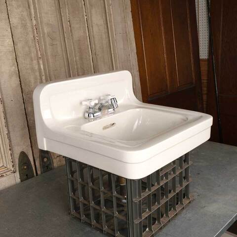 #54038 Antique CRANE Porcelain Bathroom Sink image 4