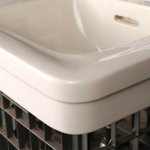 #54038 Antique CRANE Porcelain Bathroom Sink image 6