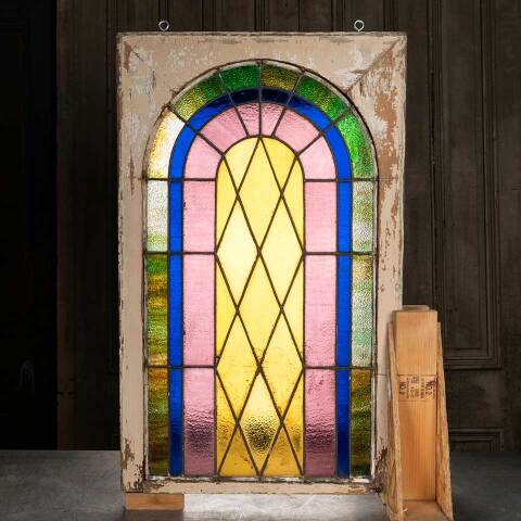 #54074 25x39 Antique Stained Glass Window image 4