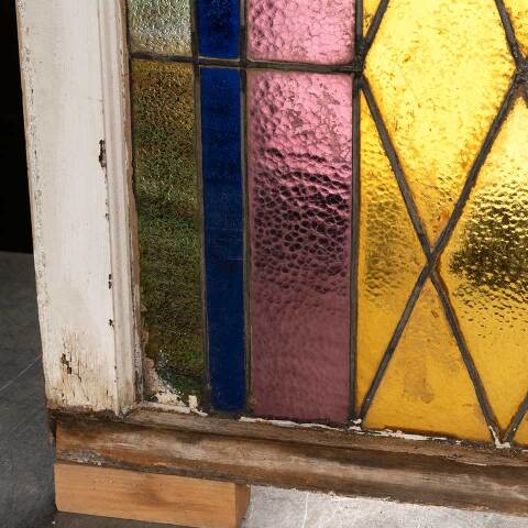 #54074 25x39 Antique Stained Glass Window image 3