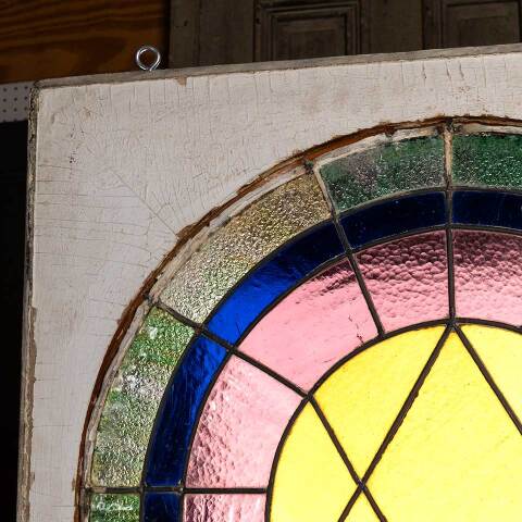 #54075 28x40 Antique Stained Glass Window image 3
