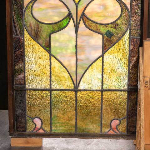 #54082 21x35 Antique Stained Glass Window image 3