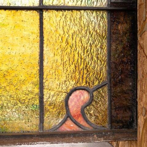 #54082 21x35 Antique Stained Glass Window image 4