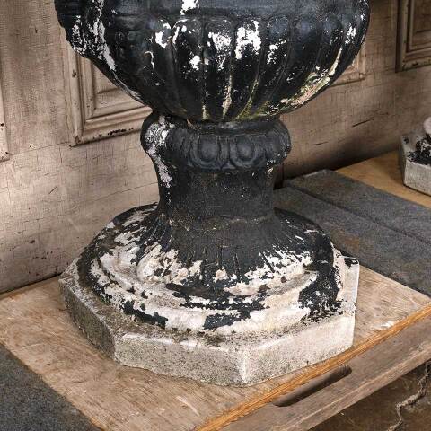 #54111 Large Vintage Cast Concrete Garden Urns image 2