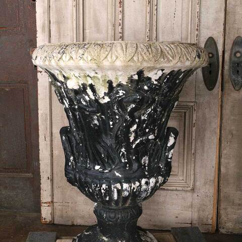 #54111 Large Vintage Cast Concrete Garden Urns image 8