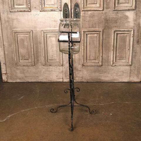 #54182 Antique Fishbowl & Wrought Iron Stand image 6