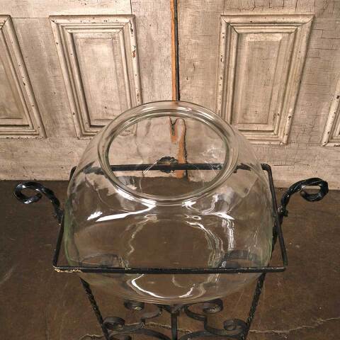 #54182 Antique Fishbowl & Wrought Iron Stand image 7